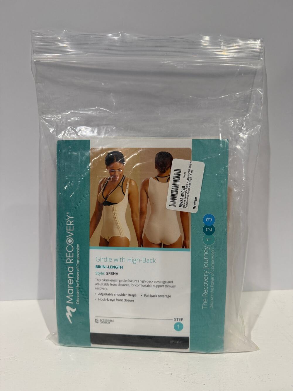 Marena Step 1 Girdle with High Back Bikini Length SFBHA XL EXTRA LARGE Beige